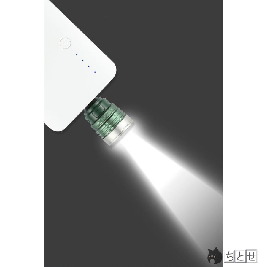 ミニ懐中電灯 ハンディライト LED USB給電式 携帯型 小型 強力 高輝度 防災 停電 キャンプ アウトドア 登山 夜釣り｜fzone｜04