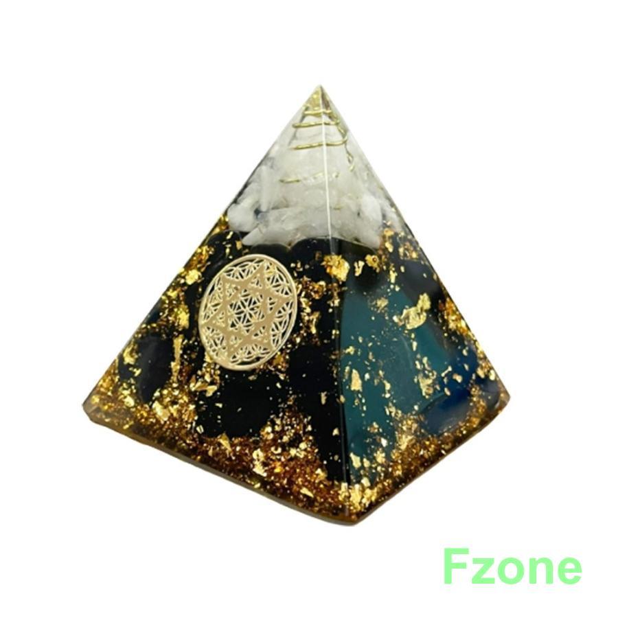 置物 オルゴナイト 六芒星 金箔 ストーン チャクラ 幸運 パワー 石 コイル 有機物 無機物 ピラミッド 三角 三角形 樹脂 パワ−ストーン 浄化 パワースポット｜fzone｜06