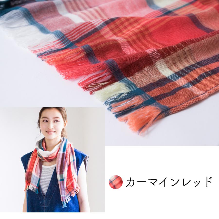 今治 ストール ミストチェックマフラー 日本製 UVカット 綿 コットン