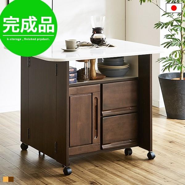 キッチンカウンター 完成品 食器棚 おしゃれ キッチン 食器棚 キッチンカウンター 間仕切り キャスター付き 完成品 Gf 016 Good 90 Interior 白 収納 Balance