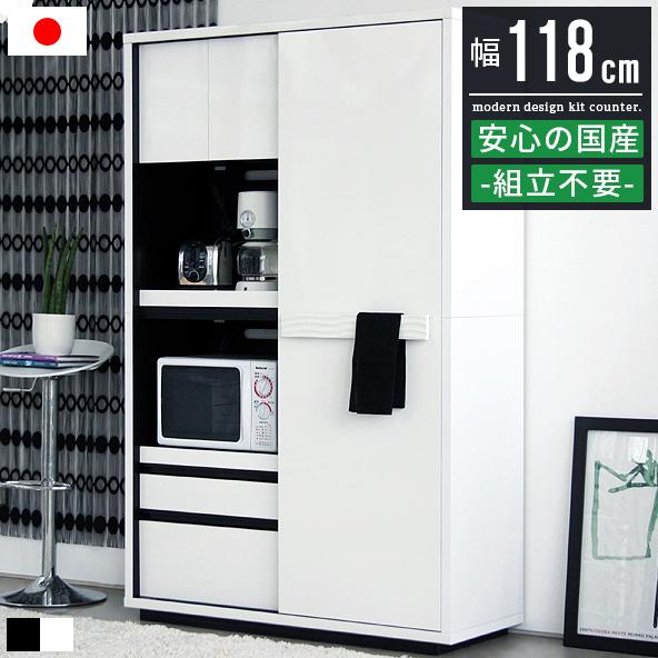 食器棚 おしゃれ 収納 引き戸 完成品 1cm幅 白 黒 ホワイト キッチン 収納棚 キッチンボード ダイニングボード モダン 高級感 日本製 Gt 0123 Good Balance Interior 通販 Yahoo ショッピング