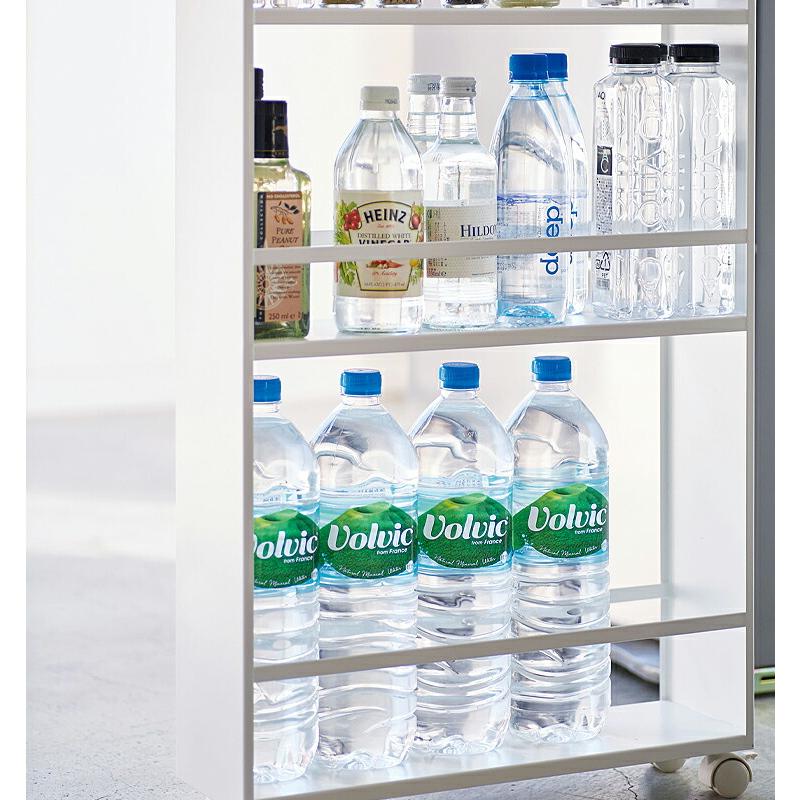 山崎実業 ハンドル付き スリムワゴン ホワイト tower キッチンワゴン tower（タワー） ハンドル付きスリムワゴン ホワイト 1個 山崎