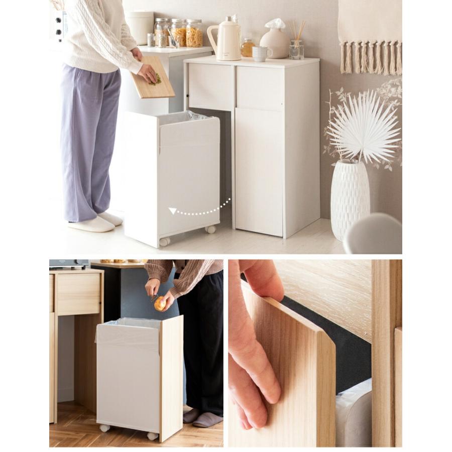 ゴミ箱 ごみ箱 ダストボックス 45L 2分別 スリム ふた付き キャスター