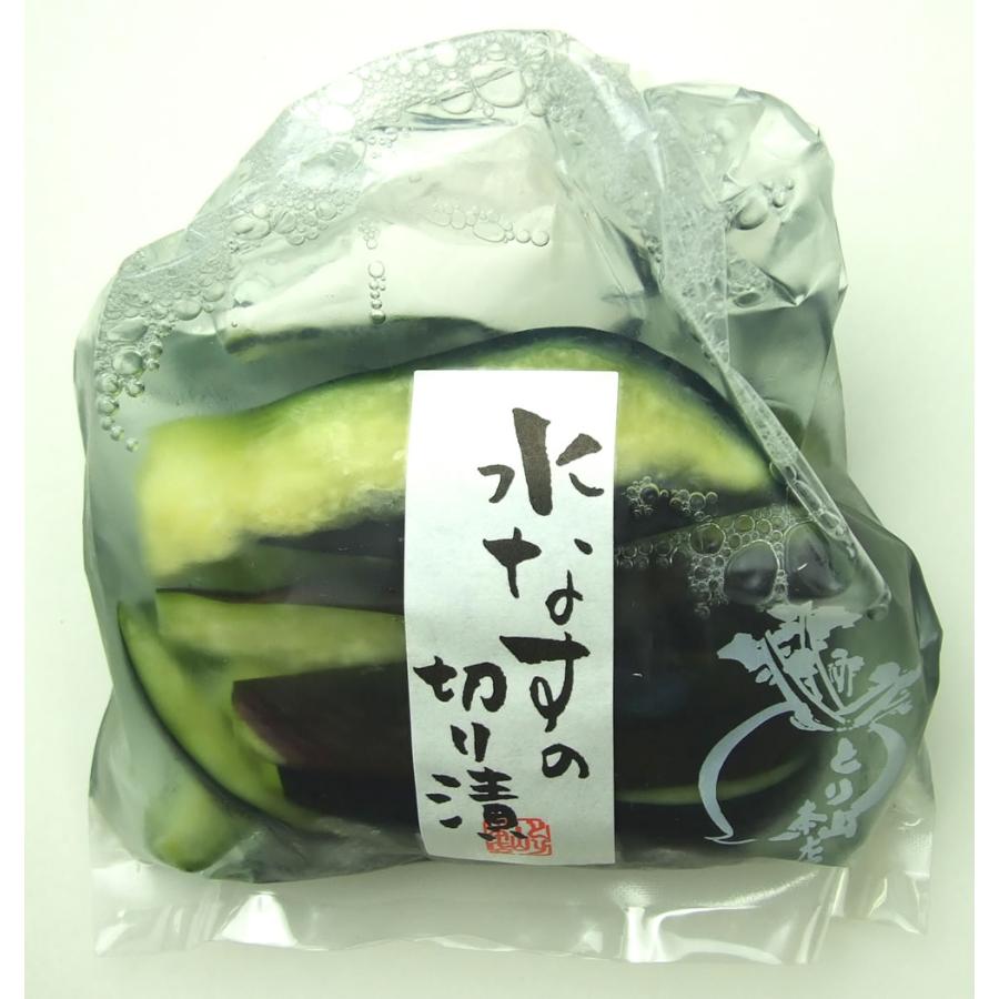 手作り京漬物 とり山本店 水なす ぬかづけ3個＋切り漬2個 化粧箱 送料無料 茄子 なす 漬け物 つけもの ギフト 贈り物 お中元 お取り寄せ 大阪 泉州産 ご飯のお供｜g-call｜02