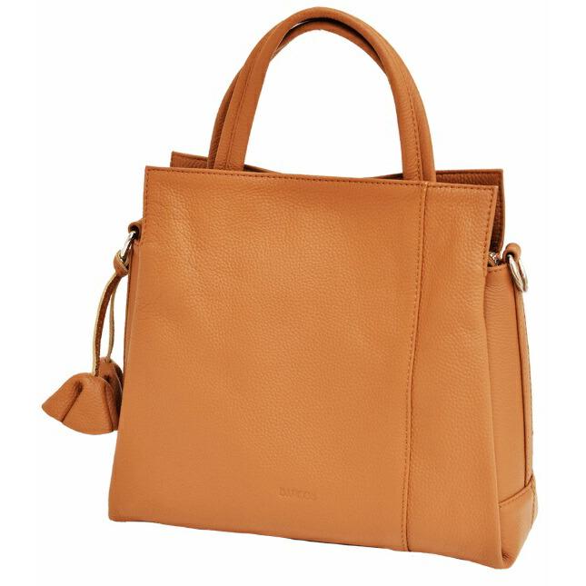 BARCOS 牛革 2Way ハンドバッグ ＜ルル＞ キャメル 送料無料 レザー シュリンクレザー ショルダーバッグ ハンドバッグ BARCOS バルコス チャーム付き BARCOS 牛革 2Way ハンドバッグ ＜ルル＞ キャメル 送料無料 レザー