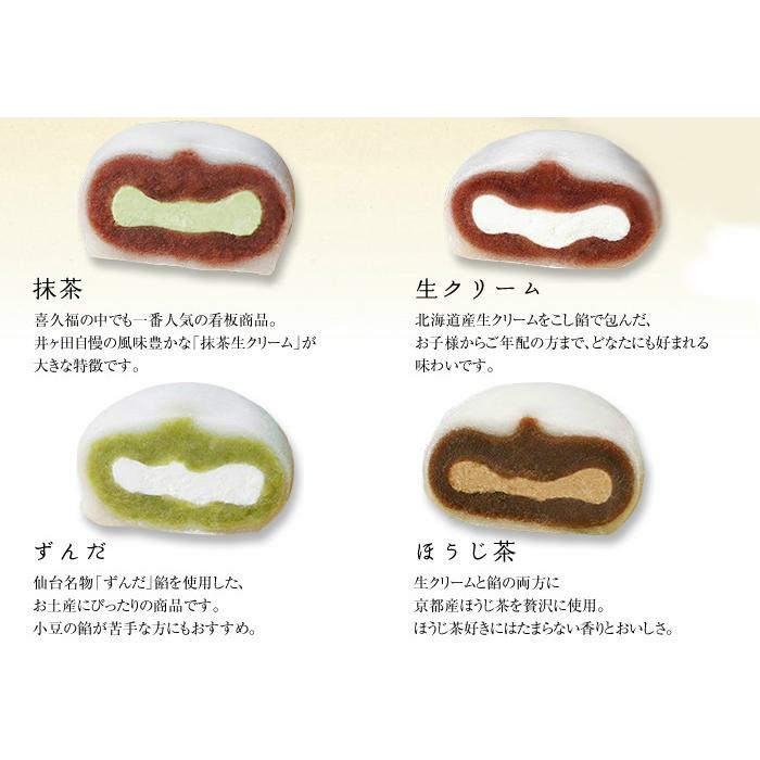 指定不可】喜久水庵 喜久福 生クリーム大福 4種詰合せ 16個入 送料無料
