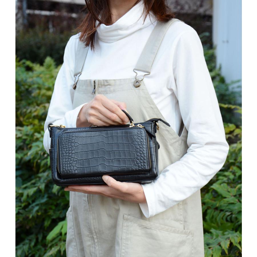 PICORA 牛革 3WAY お財布 バッグ ネイビー レザー ピコラ 紺 : G-Call