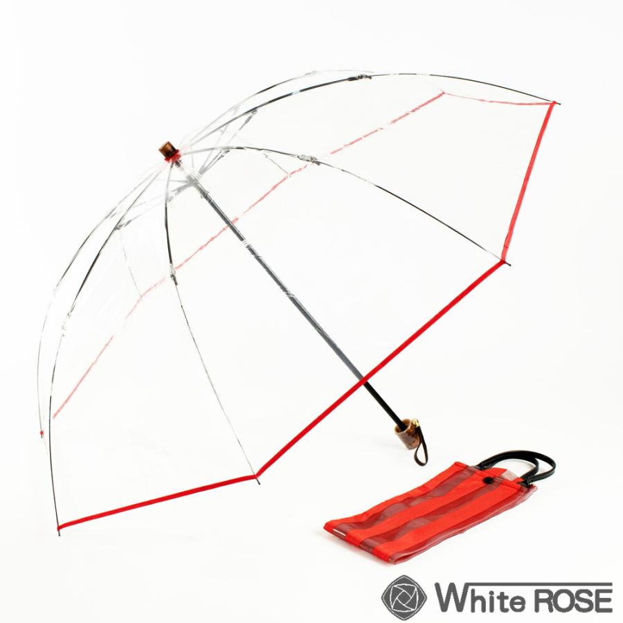 【着日指定不可】ホワイトローズ WHITE ROSE アメマチ50 ショート レッド 送料無料 折りたたみ傘 ビニール傘 雨傘 赤 着日指定不可】ホワイトローズ WHITE ROSE アメマチ50 ショート レッド