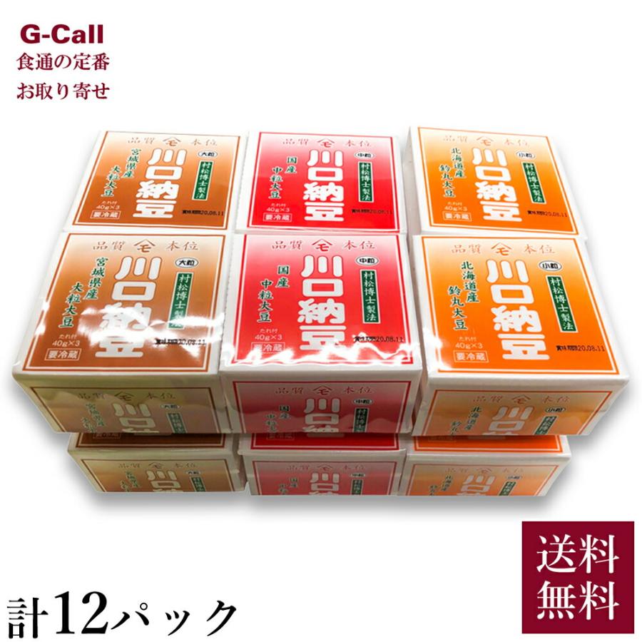 川口納豆 川口納豆詰め合わせ 3種 各4個 計12個入 送料無料 納豆