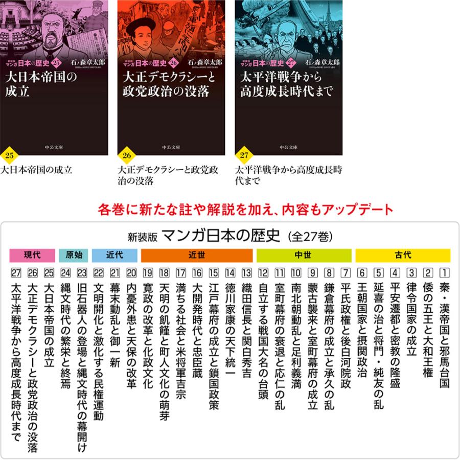 新装版 マンガ日本の歴史 文庫 全27巻 セット トートバッグ付き 送料