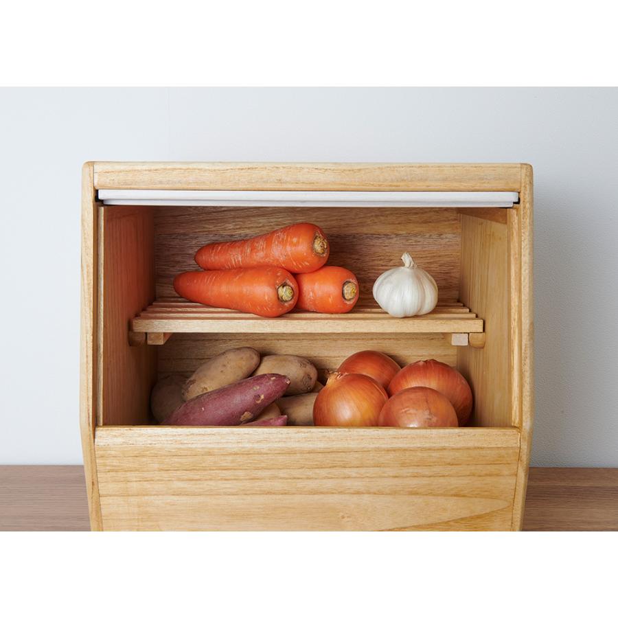 kirisai 桐のやさい櫃 送料無料 野菜ストッカー すのこ棚板付き 桐  