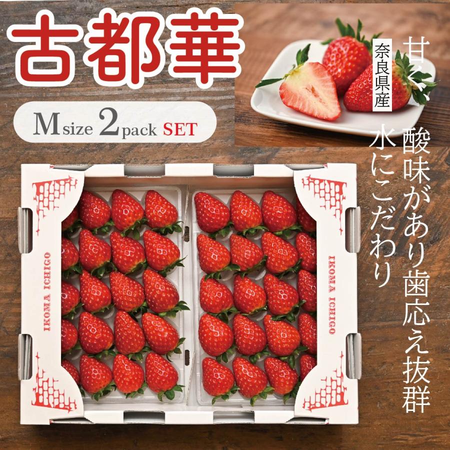 いちご 古都華 Mサイズ 奈良県産 苺 1粒サイズm 11ｇ 14ｇ 相当 1箱 2パック入り 美味しい 甘い コロナ 差し入れ おすすめ Kotokam 1 G Farm 通販 Yahoo ショッピング
