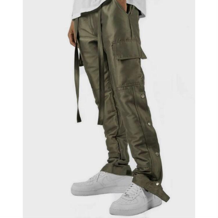 mnml スナップ×ジップアップ ナイロンパンツ mnml ミニマル SNAP ZIPPER CARGO PANTS BLACK スナップボタン