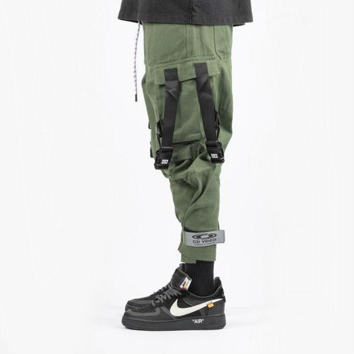 BLACKTAILOR X11 ロングジッパーグリーンナイロンカーゴパンツ30 BLACKTAILOR X11 ロングジッパーグリーンナイロンカーゴパンツ30