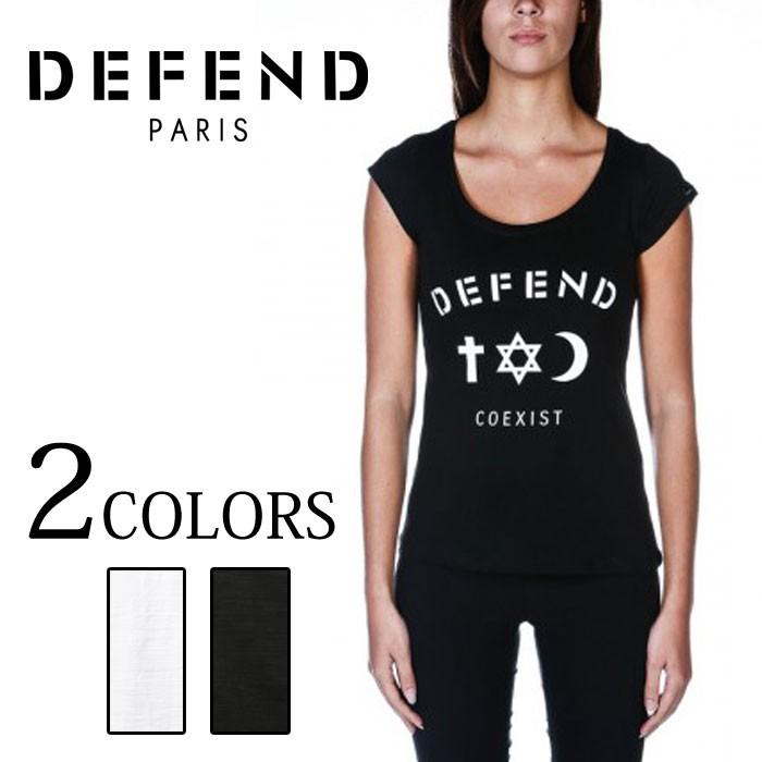 DEFEND PARIS ディフェンド パリス co-basic Tシャツ レディース  半袖 ブラック ホワイト