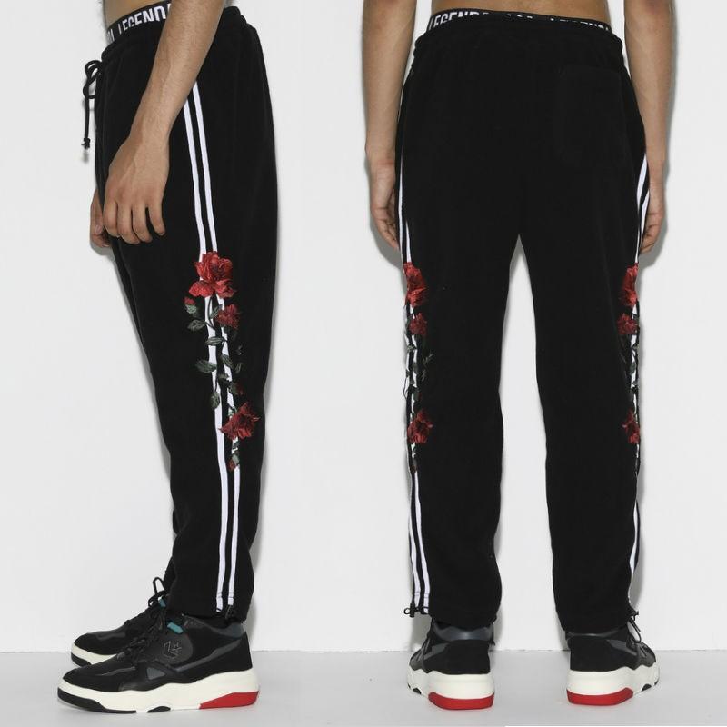 LEGENDA レジェンダ Rose Embroidery サイドライントラックパンツ