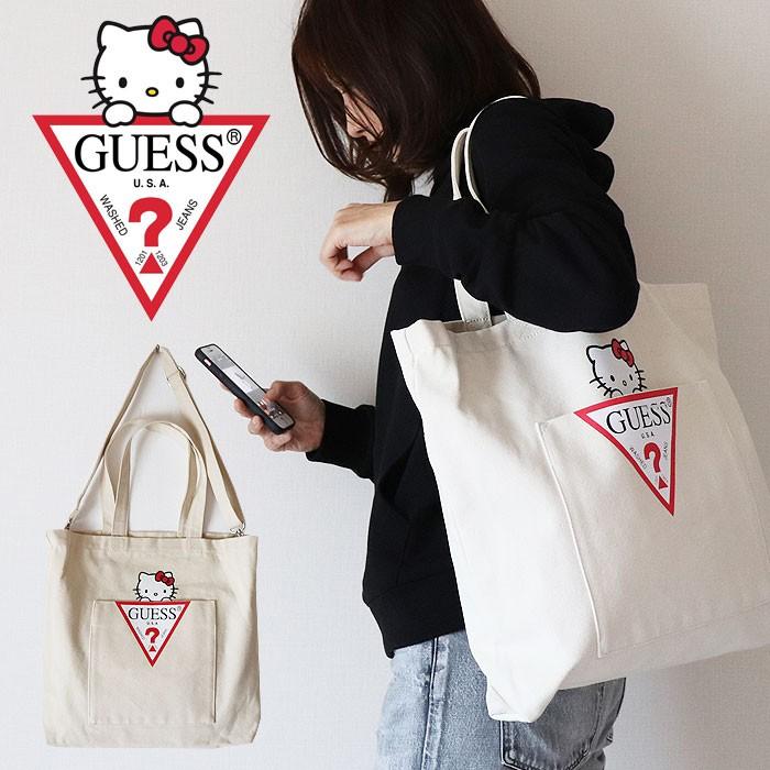 Guess X Hello Kitty ゲス ハローキティコラボ トートバッグ Bag ウィメンズ レディース エコバッグ Mz4a7778hk G Field 通販 Yahoo ショッピング