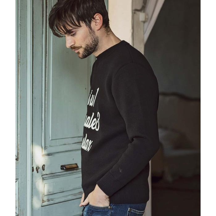 1PIU1UGUALE3 RELAX ロゴアップリクルーネックニット メンズ 男性