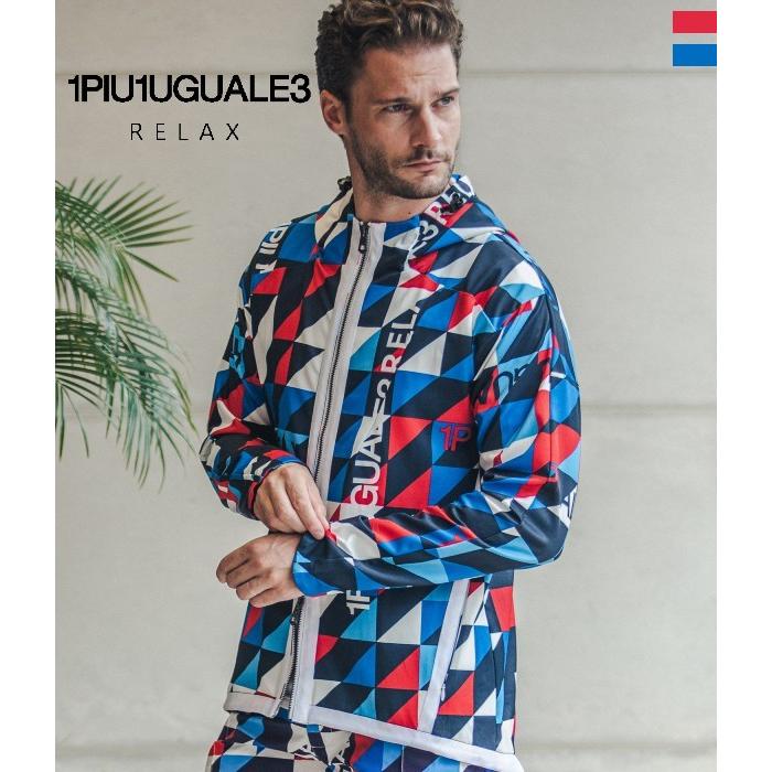 SALE セール ストレッチ総柄パーカー カジュアル 幾何学 1PIU1UGUALE3 