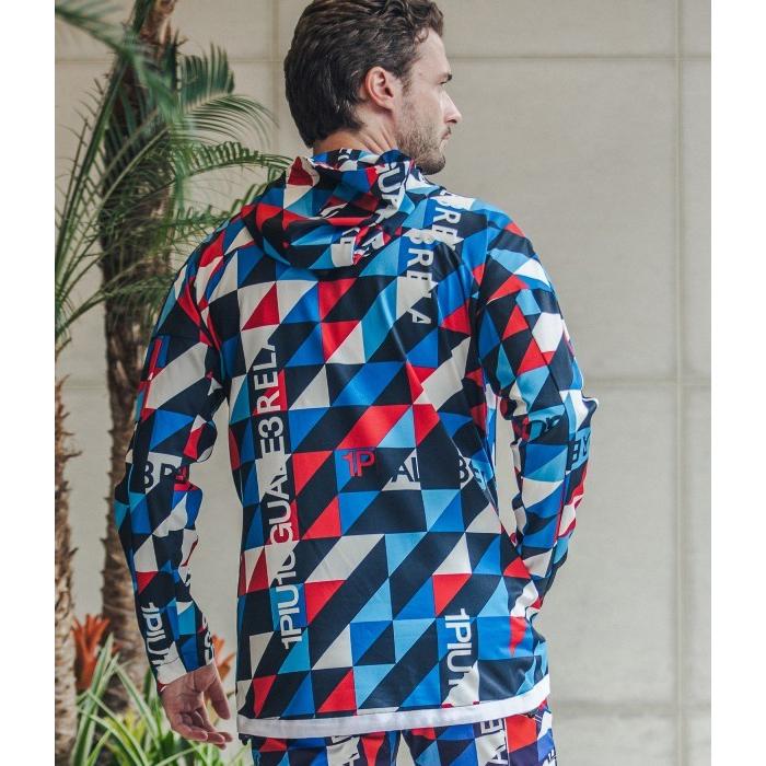 SALE セール ストレッチ総柄パーカー カジュアル 幾何学 1PIU1UGUALE3