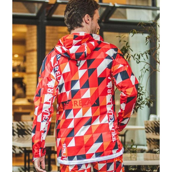 SALE セール ストレッチ総柄パーカー カジュアル 幾何学 1PIU1UGUALE3