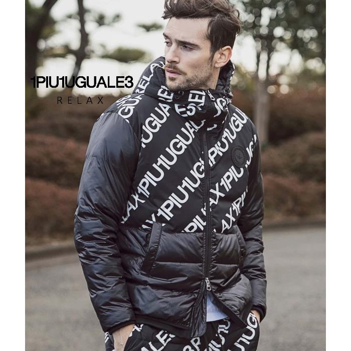 1piu1uguale3 - 新品【1PIU1UGUALE3 RELAX】総柄ロゴ　パデッドパーカー　Ｍ 1PIU1UGUALE3 RELAX 総柄ロゴパデッドパーカー ジャケット