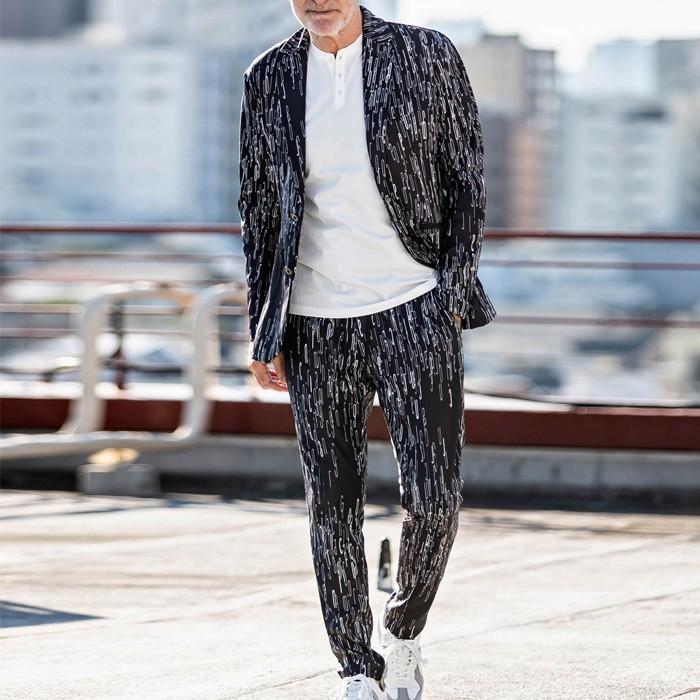 ウノ ピュ ブランド メンズ セットアップ 1piu1uguale3 Relax 総柄グラフィックジャケット スラックスパンツ メンズ 上下 セット Uso014 Usb014 G Field 通販 Yahoo ショッピング