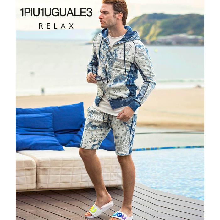 500円引きクーポン 21新作モデル ウノピュウノウグァーレトレ 服 夏 春 ショートパンツ スウェット パンツ 上下セット セットアップ メンズ リラックス トレ ウグァーレ ウノ ピュ ウノ Relax 1piu1uguale3 1piu1uguale3 トップス