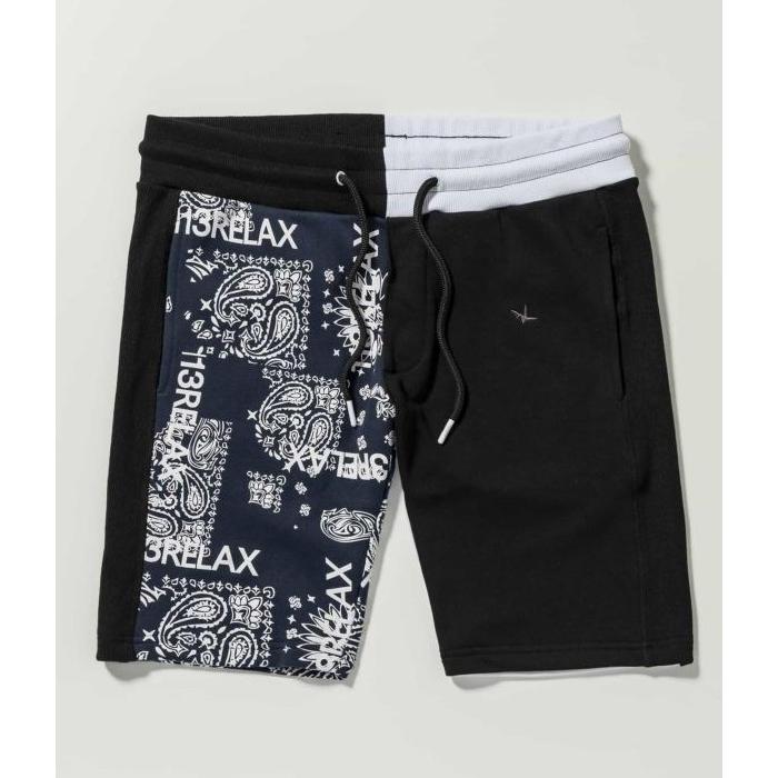 1PIU1UGUALE3 RELAX セットアップ 上下セット ブロッキングペイズリー