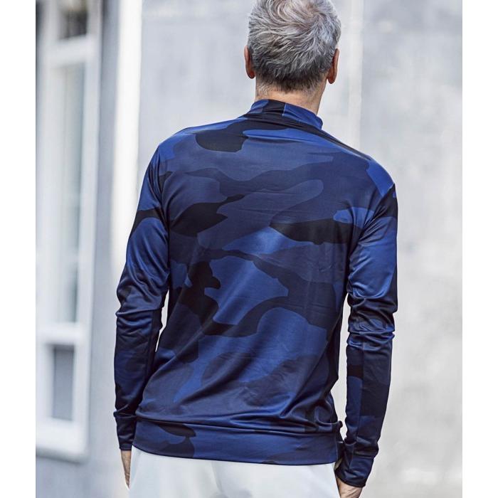 カモ柄モックネックTシャツ ロンT ウノピゥウノウグァーレトレ 迷彩