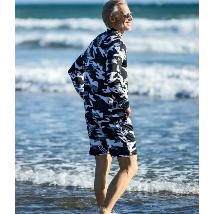 1PIU1UGUALE3 RELAX SALE セール カモ柄モックネックラッシュ