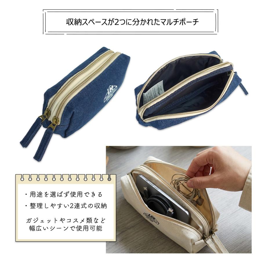 Lee（リー） ポーチ 052075 プリント 2連 マルチポーチ 筒型 小物収納