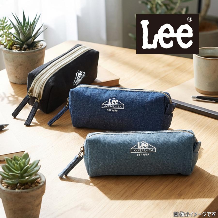 US オリーブドラブ ポーチ 2個セット Lee（リー） ポーチ 052075 プリント 2連 マルチポーチ 筒型 小物収納