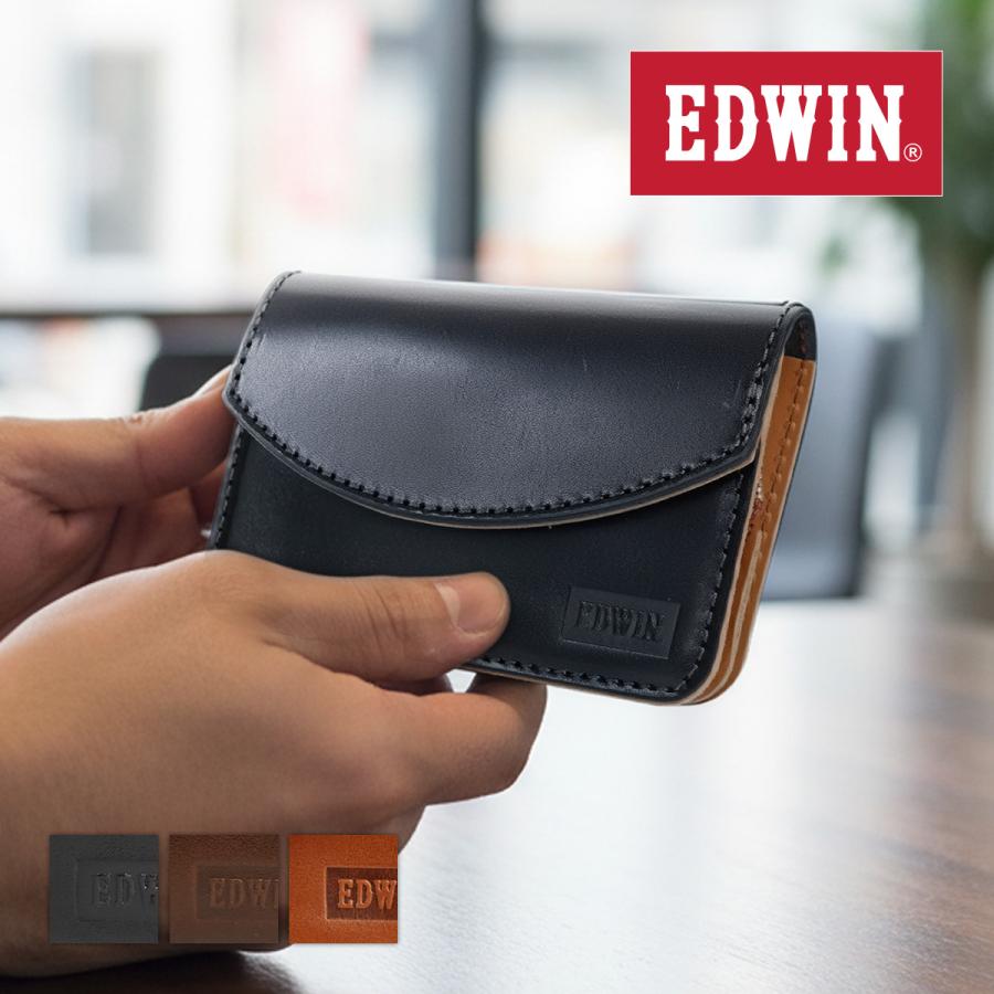エドウイン EDWIN 22269331 財布 サイフ 日本製 ミニ財布 小型 折財布 メンズ レディース 本革 牛革 栃木レザー 箱付き 小銭収納 カード収納 プレゼント ギフト EDWIN（エドウィン） エドウイン 財布 サイフ ミニ財布 小型 日本製