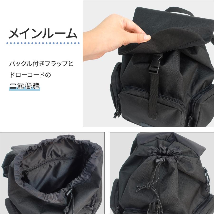 完売 新品 OUTDOOR PRODUCTS リュック ポケッタブル 黒 OUTDOOR PRODUCTS（アウトドアプロダクツ） トリプルポケット フラップ