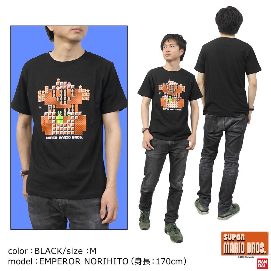 スーパーマリオ ブラザーズ Tシャツ メンズ マリオ メーカー Tシャツ ホワイト ブラック 半袖｜g-fine｜05