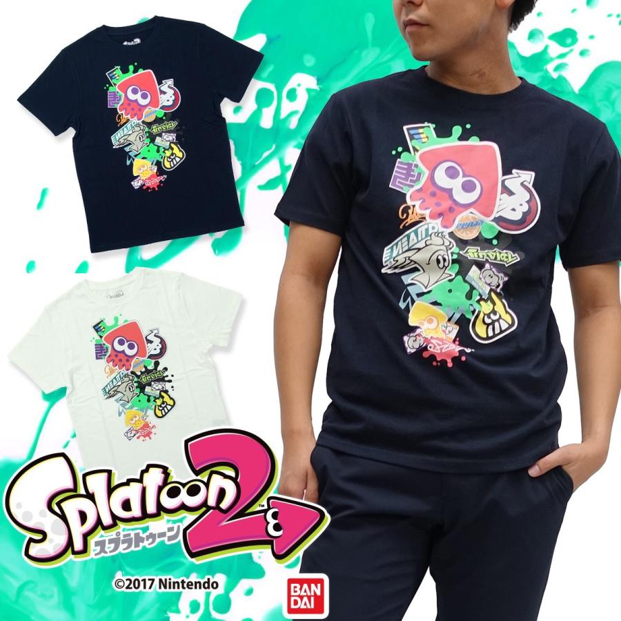 スプラトゥーン 2 Splatoon2 スプラ グッズ Tシャツ メンズ 半袖 グラフィティ Tシャツ ホワイト ネイビー ガレージファインヤフー店 通販 Yahoo ショッピング