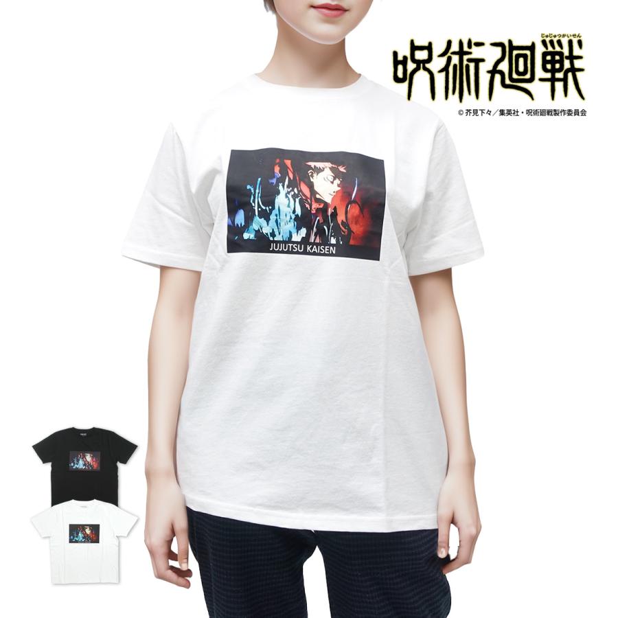 呪術廻戦 グッズ Tシャツ メンズ 虎杖悠仁 伏黒恵 釘崎野薔薇 五条悟 両面宿儺 キャラクター 場面写 半袖 S M L Xl ブラック ホワイト ガレージファインヤフー店 通販 Yahoo ショッピング