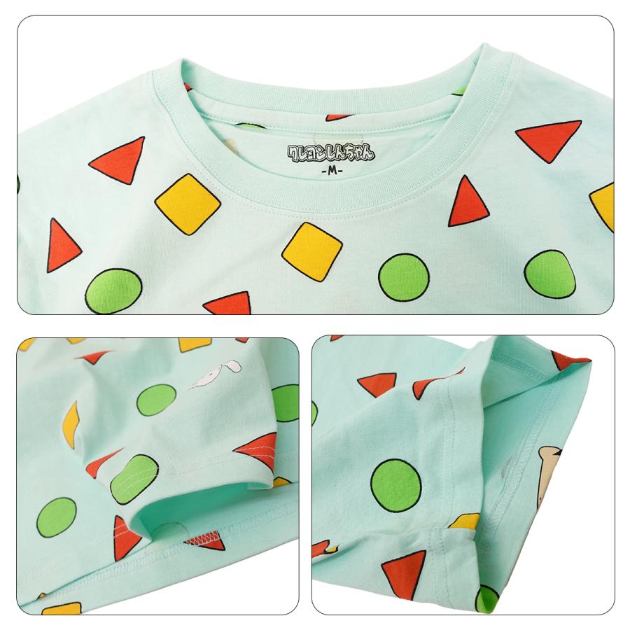 クレヨンしんちゃん Tシャツ メンズ 半袖 しんちゃん パジャマ総柄