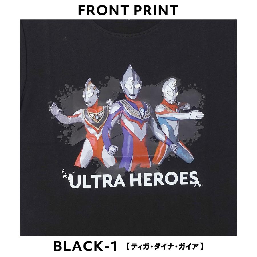 ウルトラマン キッズ Tシャツ 子供服 半袖 ヒーロー＆モンスターズ 幼稚園 保育園 100 110 120 黒 ブラック ULTRAMAN 男の子 特撮｜g-fine｜06