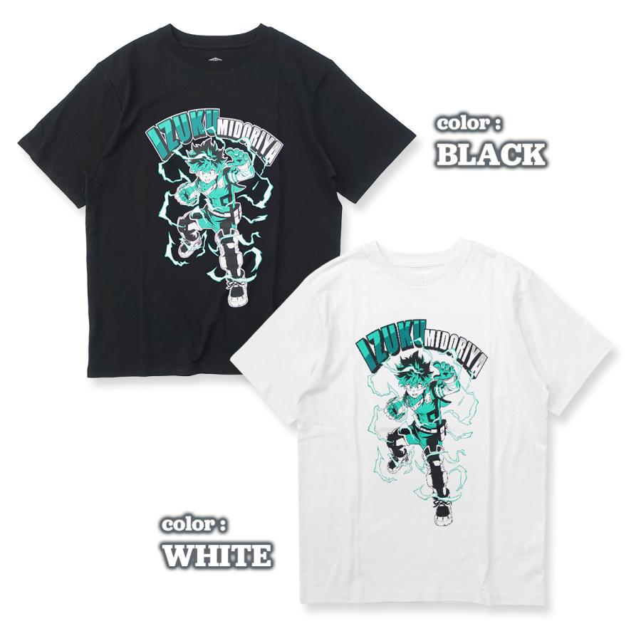僕のヒーローアカデミア Tシャツ ヒロアカ デク 半袖 黒 白 僕のヒーローアカデミア Tシャツ ヒロアカ デク 半袖 黒 白