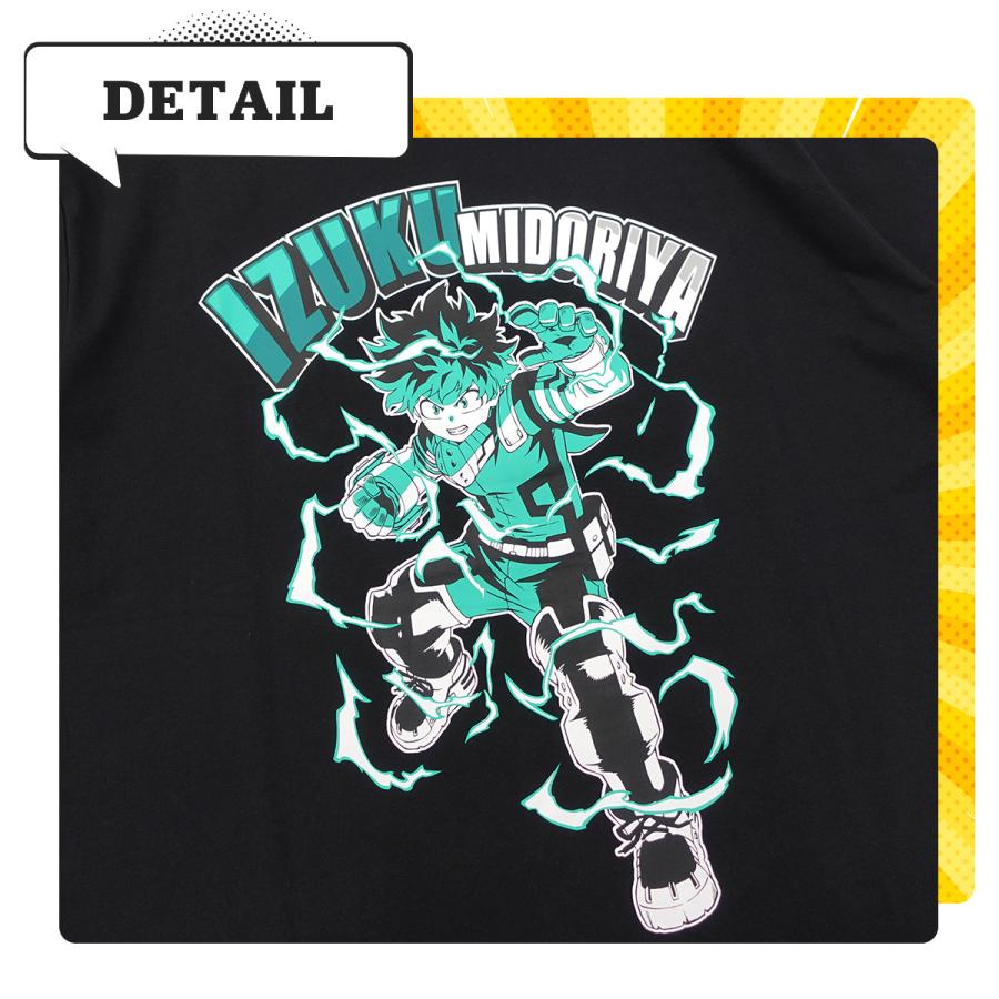 僕のヒーローアカデミア Tシャツ ヒロアカ デク 半袖 黒 白