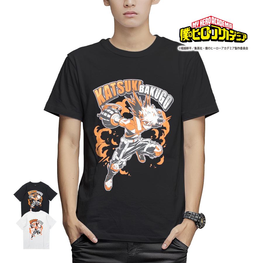 僕のヒーローアカデミア Tシャツ ヒロアカ 爆豪 半袖 黒 白 僕のヒーローアカデミア Tシャツ ヒロアカ 爆豪 半袖 黒 白