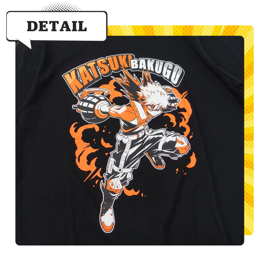僕のヒーローアカデミア Tシャツ ヒロアカ 爆豪 半袖 黒 白 僕のヒーローアカデミア Tシャツ ヒロアカ 爆豪 半袖 黒 白