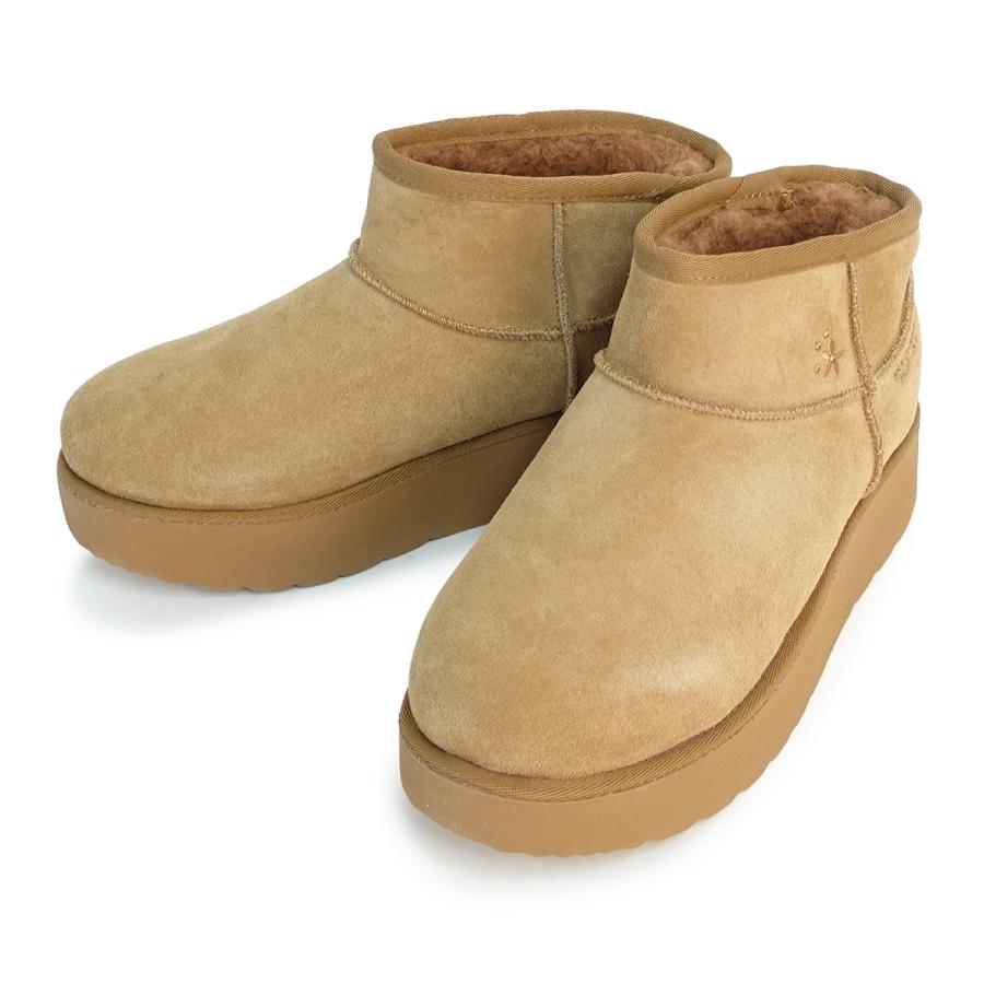 【美品】COACHロゴパターン ベージュムートンブーツ 美品】COACHロゴパターン ベージュムートンブーツ