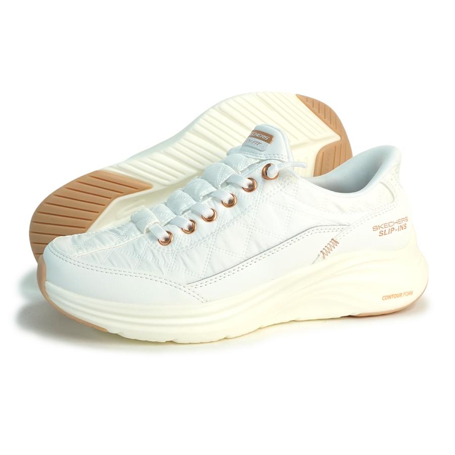 スリップインズ コンツアーフォーム コージーフィット ゴールデン アワーホワイト SKECHERS（スケッチャーズ） スニーカー レディース スリップインズ