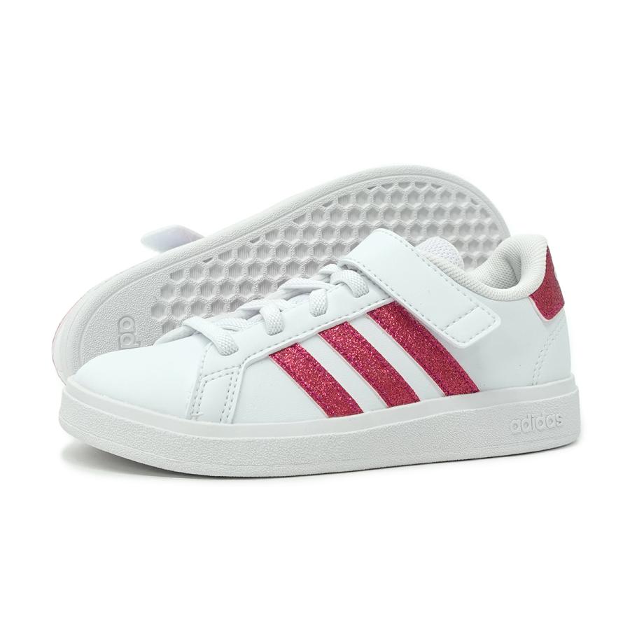 アディダス Adidas キッズ ジュニア 子供靴 スニーカー グランドコート 2 0 El Gx7159 ホワイト ピンク キラキラ ラメ プレゼント 白 マジックテープ ガレージファインヤフー店 通販 Yahoo ショッピング