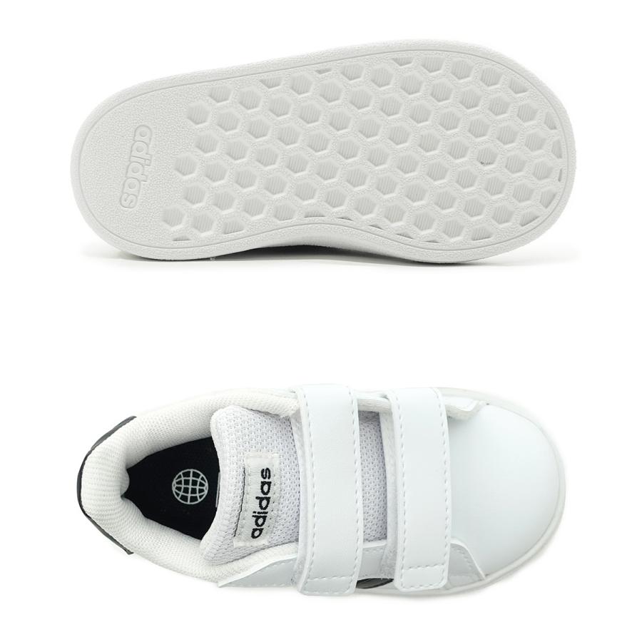 アディダス adidas 子供靴  赤ちゃん 靴 ベビー靴 出産祝い グランドコート ライフスタイル GW6527 ホワイト×ブラック GRAND COURT 2.0 CF I｜g-fine｜04
