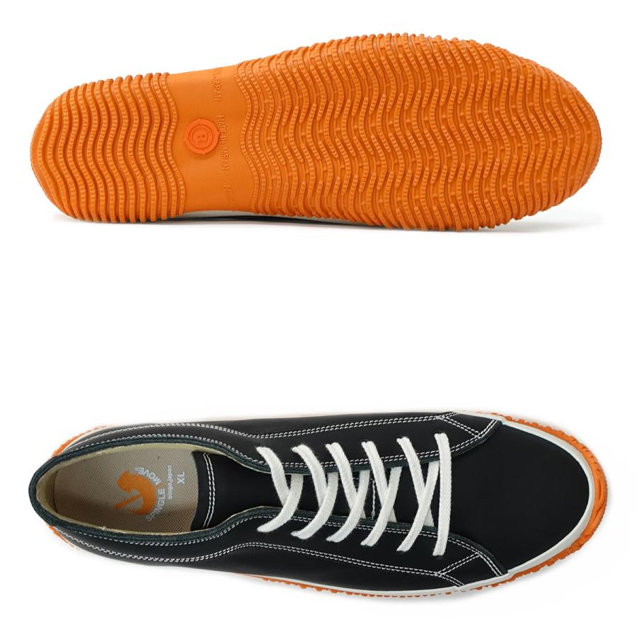 スピングルムーブ SPINGLE MOVE スニーカー SPM-1033 ブラック/オレンジ メンズ レディース 革 牛レザー ローカット SPINGLE（スピングル） スピングルムーブ SPINGLE MOVE スニーカー SPM