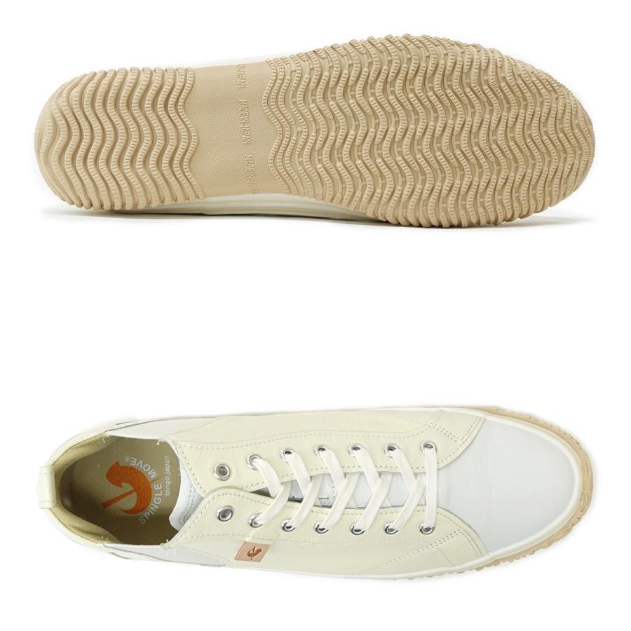 スピングルムーブ SPINGLE MOVE スニーカー SPM-442 シロ/クレープ メンズ レディース 革 カンガルーレザー  定番 日本製 SPINGLE（スピングル） スピングルムーブ SPINGLE MOVE スニーカー SPM